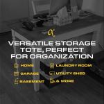 BLACK & YELLOW®, 5-Gallon Heavy Duty Tough Storage Container & Snap-Tight Lid, (8.6" H x 12.3" W x 16.4" D), Weather-Resistant Design and Stackable Organization Tote [6 Pack]