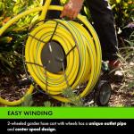 Yard Butler Compact Hose Reel Cart with Wheels Heavy Duty 100 Foot Metal Hose Reel Suitable for Gardens, Lawns, and Outdoor - IHTC-1