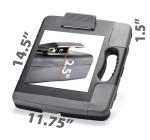 Officemate Portable Clipboard Storage plastic Case for A4 sizes, Charcoal (83301),11-3/4"w x 1-1/2"d x 14-1/2"h