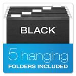 Pendaflex Portable Desktop File, Side Handles, Hanging File Folders, Tabs & Inserts, Letter Size, 9-1/2 x 12-3/16 x 6 Inches, Black (23013)