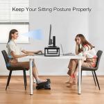 aboxoo 47" TV Shelf Riser for 32-60 inch TV with Solid Black Construction and Black Oak Wood, Long TV Stand for Home Office, Computer Monitor Table for Study Office