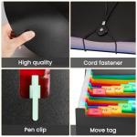 Sooez 24 Pockets Expanding File Folder with Blank Labels, According File Organizer with Expandable Cover, Desktop Accordion Folders Letter A4 Paper Document Storage Organizer, Black