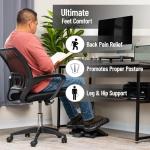 Mind Reader Foot Rest, Under Desk at Work, Ergonomic, Height Adjustable, Office, Plastic, 18" L x 13.5" W x 6.5" H, Black