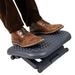 Mind Reader Foot Rest, Under Desk at Work, Ergonomic, Height Adjustable, Office, Plastic, 18" L x 13.5" W x 6.5" H, Black