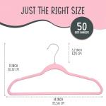 Kids Velvet Non-Slip Hangers - 50 Pack Pink
