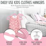Kids Velvet Non-Slip Hangers - 50 Pack Pink