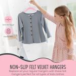 Kids Velvet Non-Slip Hangers - 50 Pack Pink