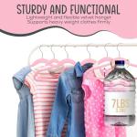 Kids Velvet Non-Slip Hangers - 50 Pack Pink