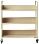Heavy-Duty 6-Shelf Rolling Book Cart - Sand