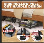 Under Bed Storage Containers,2 Pack Foldable Underbed Storage Containers with Handles and Wheels,Folding Bed Shoes Clothes Organizer,Easy Assembly Underbed Storage for Toy ,Bedding,Bedroom(Black)