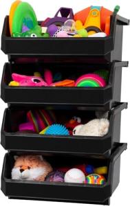 Extra Large Stackable Plastic Storage Bins - 4-Pack