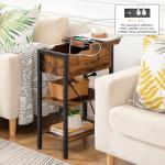 Narrow End Table with Charging Station and USB Ports