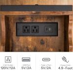 Narrow End Table with Charging Station and USB Ports