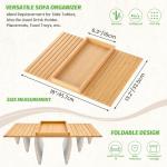 Bamboo Sofa Arm Tray Table with Cup Holder