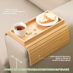 Bamboo Sofa Arm Tray Table with Cup Holder