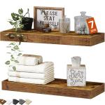 Rustic Wall-Mounted Floating Shelves Set of 2