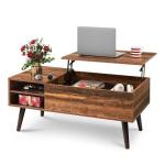 WLIVE Rustic Wood Lift Top Coffee Table with Storage