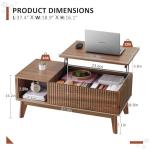 LYNCOHOME Modern Fluted Lift Top Coffee Table