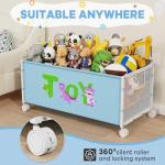 Large Toy Storage Chest with Wheels for Kids