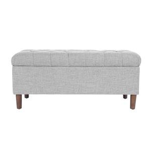 Tufted Ainsley Storage Ottoman Bench - Gray