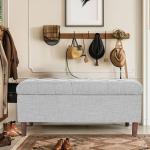 Tufted Ainsley Storage Ottoman Bench - Gray
