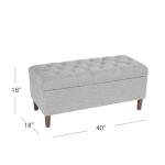 Tufted Ainsley Storage Ottoman Bench - Gray