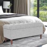 Tufted Ainsley Storage Ottoman Bench - Gray