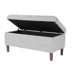 Tufted Ainsley Storage Ottoman Bench - Gray