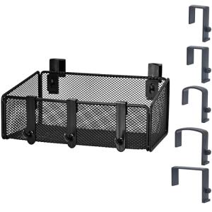 Bedside Hanging Organizer with Hooks - Black