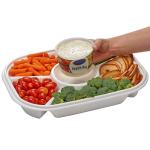 Jumbo Divided Serving Tray with 6 Storage Bins