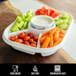 Jumbo Divided Serving Tray with 6 Storage Bins