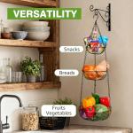 3-Tier Hanging Fruit Basket with Hook for Kitchen