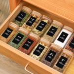 6-Pack Glass Spice Jars with Bamboo Lids