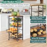 5-Tier Rolling Kitchen Organizer with Pull-Out Baskets