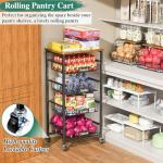 5-Tier Rolling Kitchen Organizer with Pull-Out Baskets