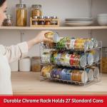 3-Tier Chrome Can Organizer for Kitchen Storage