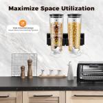 2-Pack Wall-Mounted Double Food Dispensers - Black