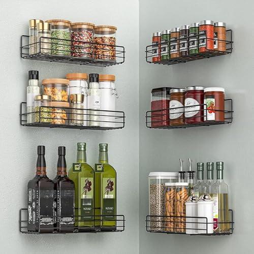 Wall-mounted spice shelves