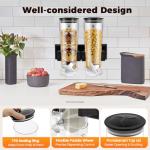 2-Pack Wall-Mounted Double Food Dispensers - Black