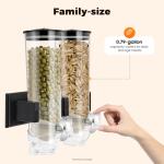 2-Pack Wall-Mounted Double Food Dispensers - Black