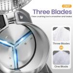 OKF Ice Shaver Prevent Splash Snow Cone Machine, Electric 3 Blades Shaved Ice Machine, 380W Ice Shaver Machine, 286lbs/hr Snow Cone Maker, Ice Crushers for Home Use and Commercial Ice Crusher (Silver)