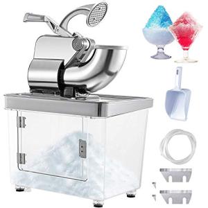 VEVOR 110V Commercial Ice Crusher 661LBS/H, ETL Approved 300W Electric Snow Cone Machine with Dual Blades, Stainless Steel Shaved Ice Machine with Safety On/Off Switch for Family, Restaurants, Bars