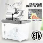 VEVOR 110V Commercial Ice Crusher 661LBS/H, ETL Approved 300W Electric Snow Cone Machine with Dual Blades, Stainless Steel Shaved Ice Machine with Safety On/Off Switch for Family, Restaurants, Bars