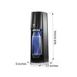 SodaStream - E-TERRA Soda Maker | VALUE BUNDLE | 3 Automatic Carbonation Levels | Includes 2x CO2 Cylinders, 3x 32 Fl Oz Dishwasher Safe Bottles, 2x Bubly Fruit Flavor Drops, 1x Power Adapter | Black
