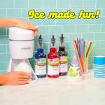 Hawaiian Shaved Ice S900A Snow Cone and Shaved Ice Machine with 2 Reusable Plastic Ice Mold Cups, Non-slip Mat, Instruction Manual, 1-year Manufacturer’s Warranty, 120V, White