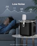 Silonn Ice Maker Countertop, Portable Ice Machine with Carry Handle, Self-Cleaning Ice Makers with Basket and Scoop, 9 Cubes in 6 Mins, 26 lbs per Day, Ideal for Home, Kitchen, Camping, RV
