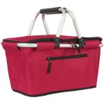 Picnic Basket, SIYUAN 27L Collapsible Insulated Farmers Market Basket for Shopping Traveling Large Grocery Tote Bag with Handles Red