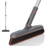 Eazer Grout Brush with Long Handle - Upgrade, 180°Rotation Tile Grout Cleaning Tool, V-Shape Shower Scrubber Cleaner Stiff Bristle for Cleaning Bathroom Wall, Baseboards, Tile Floors - 53in