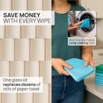 Claro Microfiber Glass Cleaning Cloths | Streak Free Windows & Mirrors | Lint Free Towels | Car Windows Wipes | Polishing | Machine Washable (8 Pack)