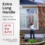 Tyroler Professional Window Squeegee for Home, 12"-80" Long Squeegee for Window Cleaning, 2-in-1 Window Cleaning Squeegee Kit, Indoor & Outdoor Window Cleaner Tool for High Windows & Glass